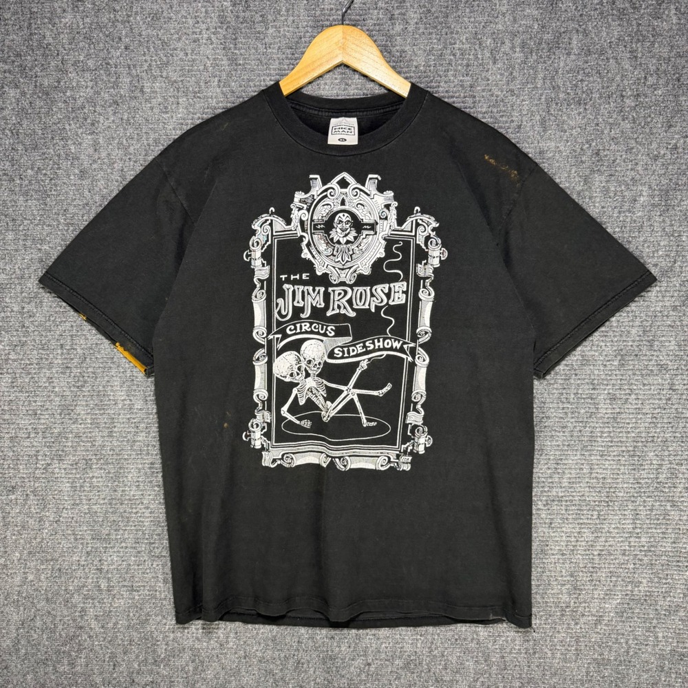 Vintage 90s Jim Rose Circus Sideshow Freak Signed T-Shirt XL Nice Man Black